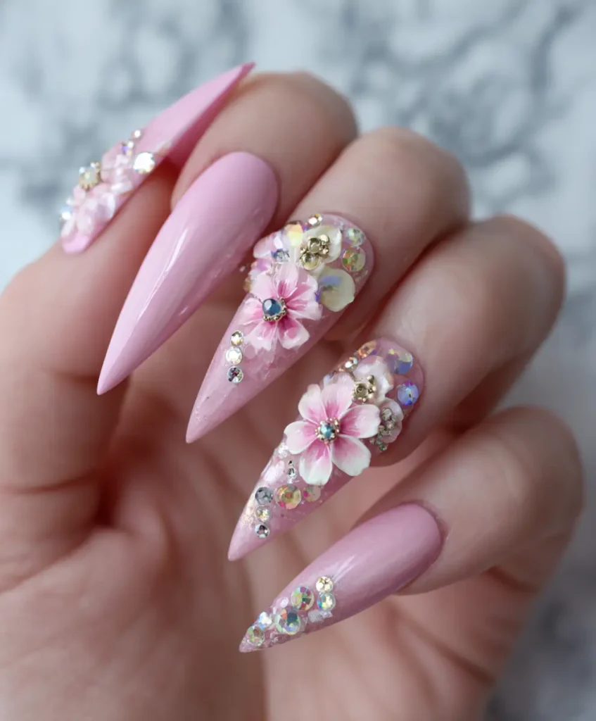 Acrylics with 3D Petal Art