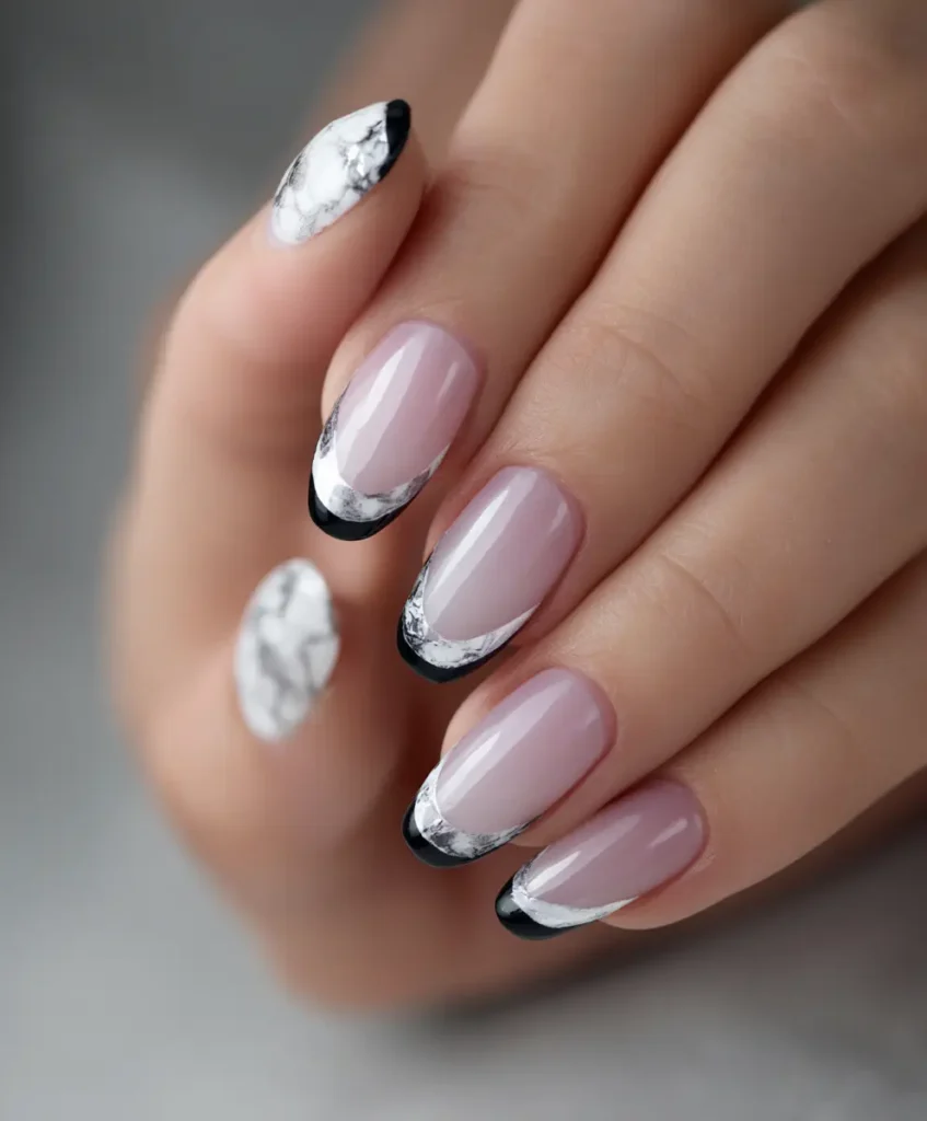 Asymmetrical French Tips