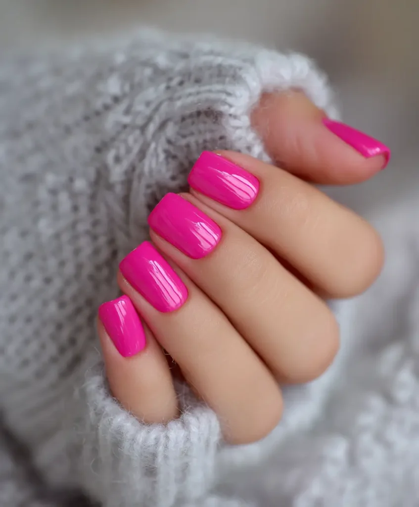 Bold Magenta Square Nails