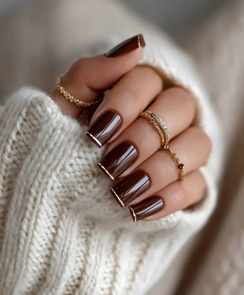 Brown with Metallic Outlines