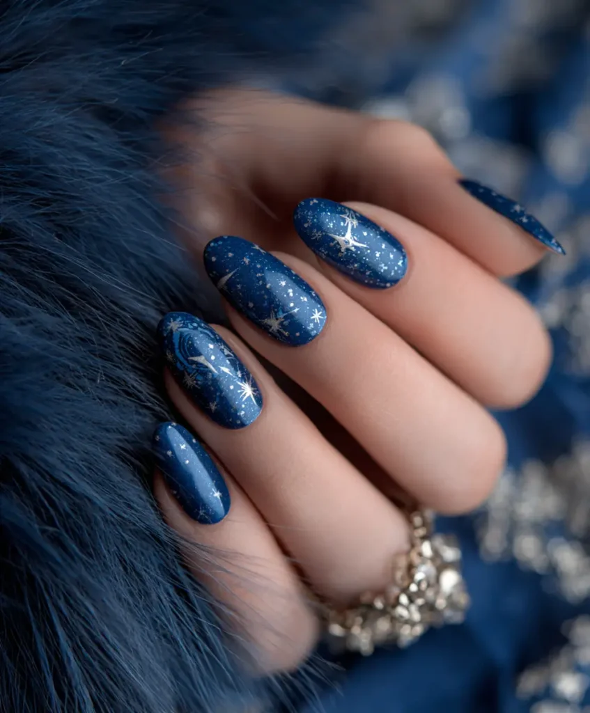 Celestial Blue Nails