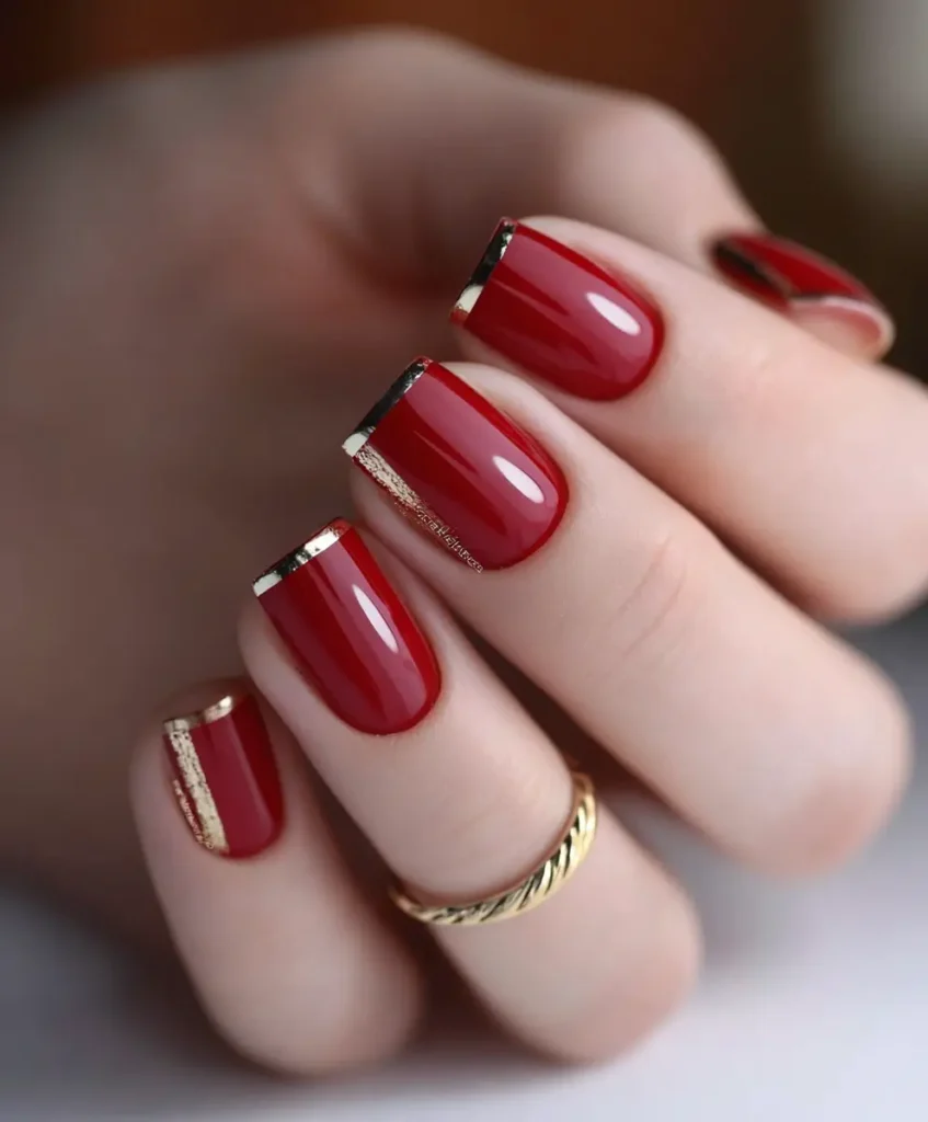 Chrome-Tipped Square Nails
