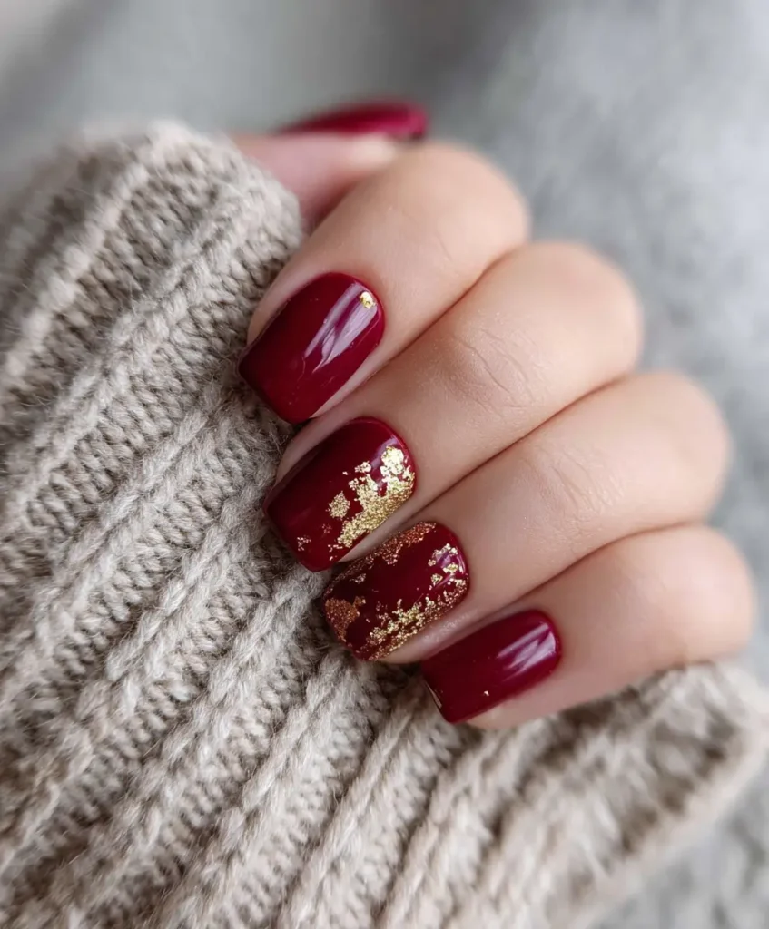 Cranberry with Gold Accents
