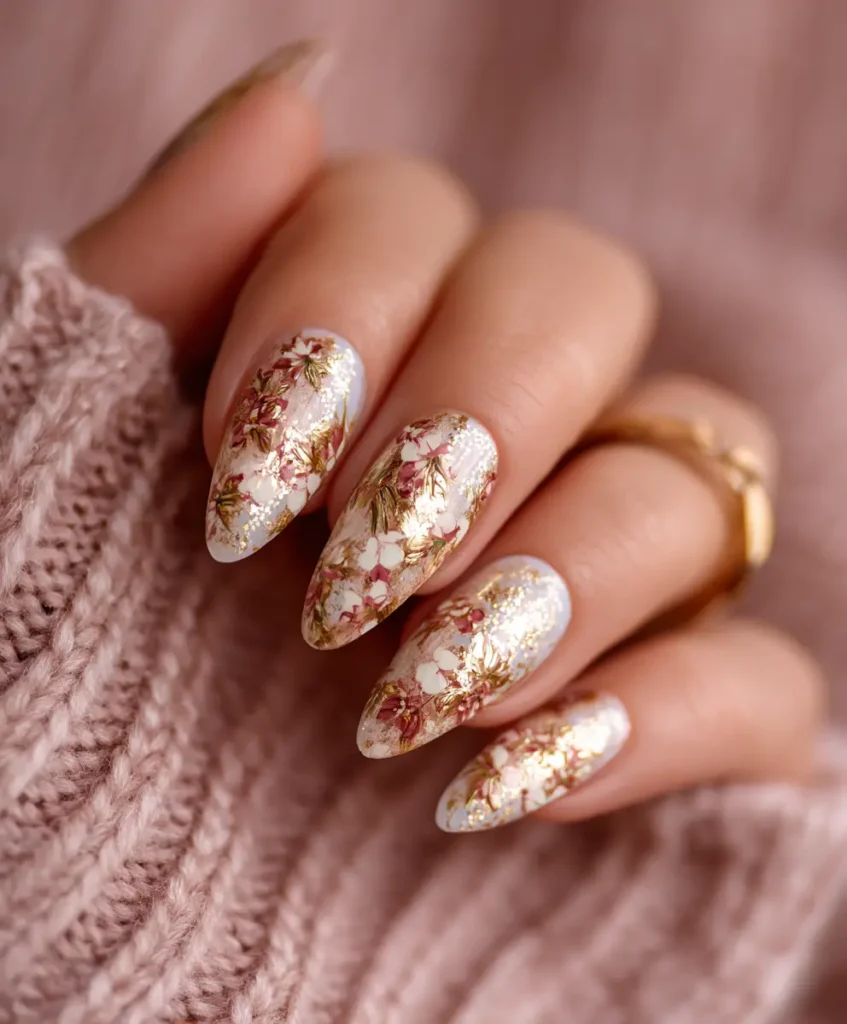Glass-Effect Almond Nails