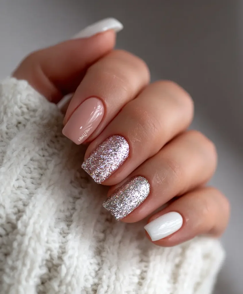 Glitter Accent Gel Nails