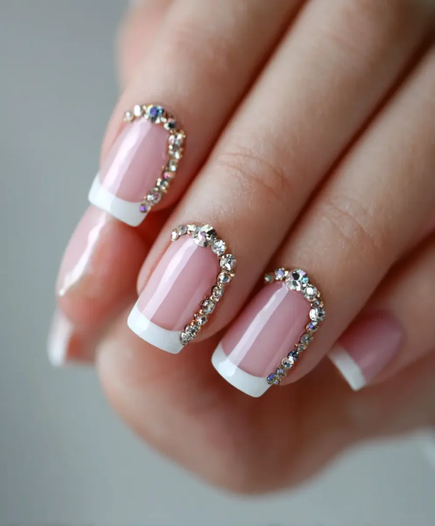 Jewel-Encrusted French Tips