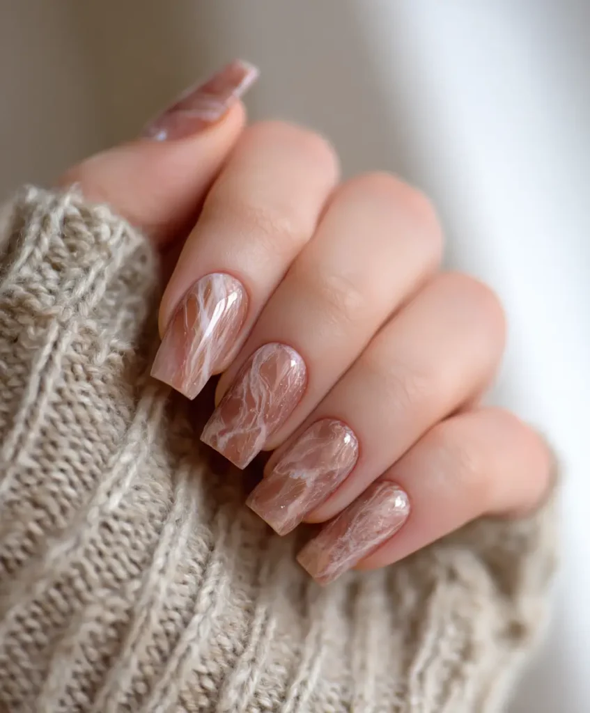 Latte Nails in Acrylics