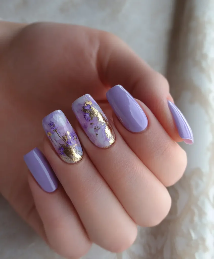 Lavender with Gold Foil Accents