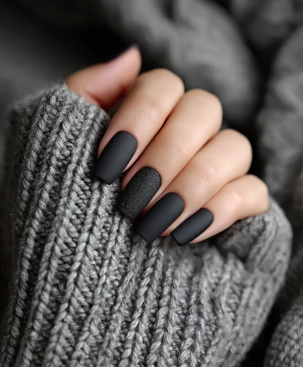 Matte Black Nails