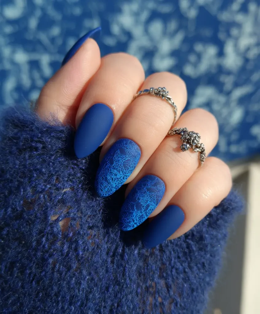 Matte Blue Nails