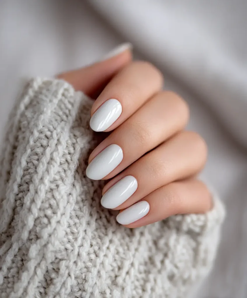 Milky White Nails