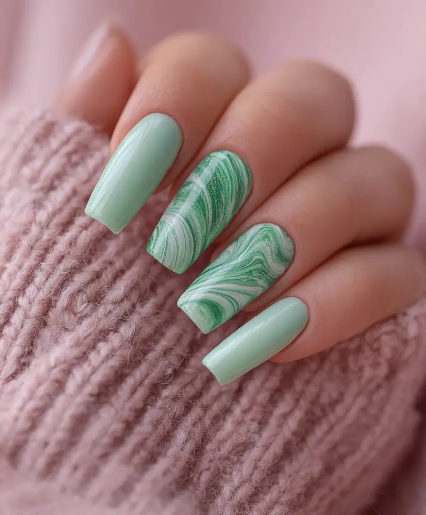 Pastel Mint Nails