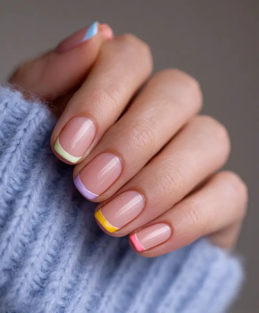 Pastel Rainbow Tips