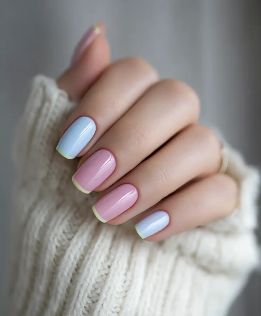 Pastel-Toned French Tips