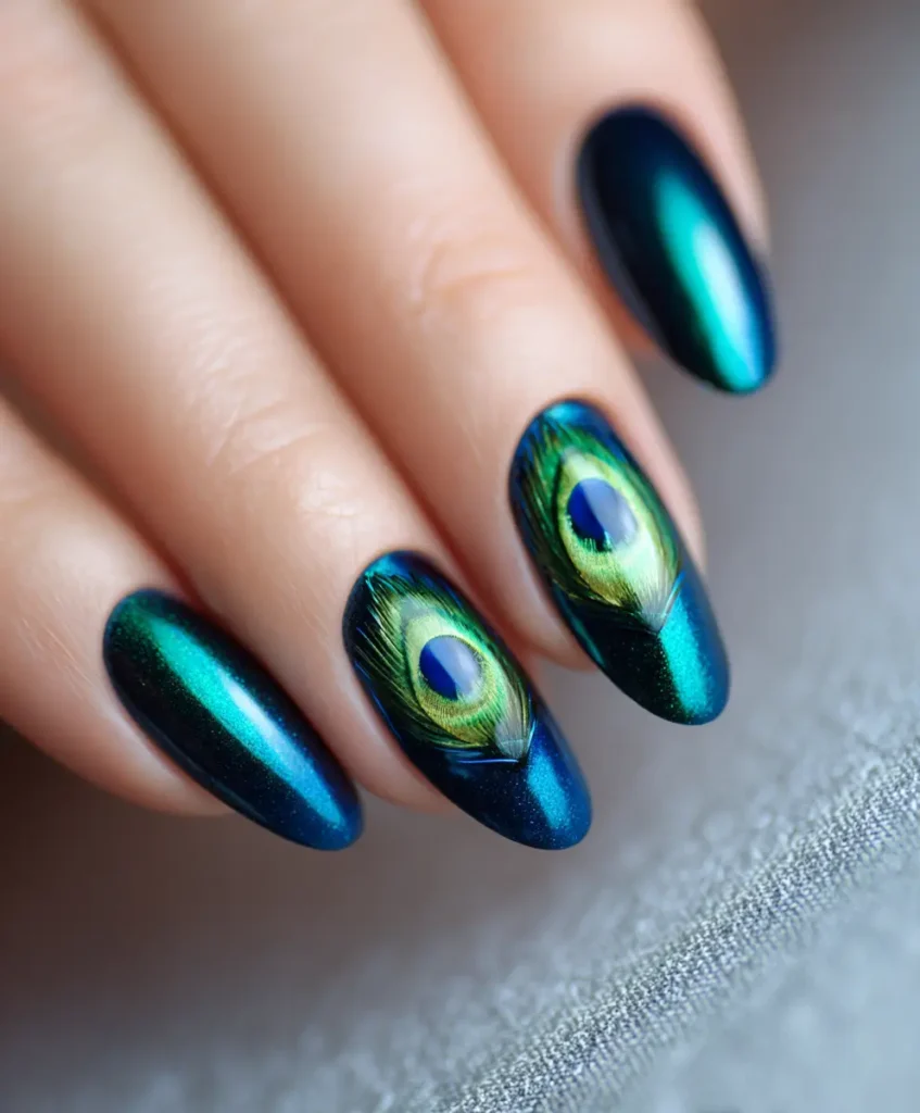 Peacock Green and Blue