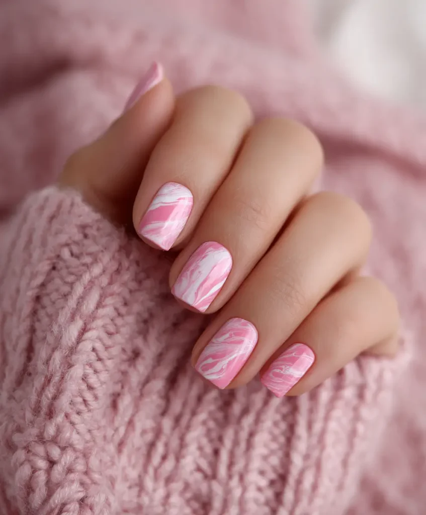 Pink and White Swirls