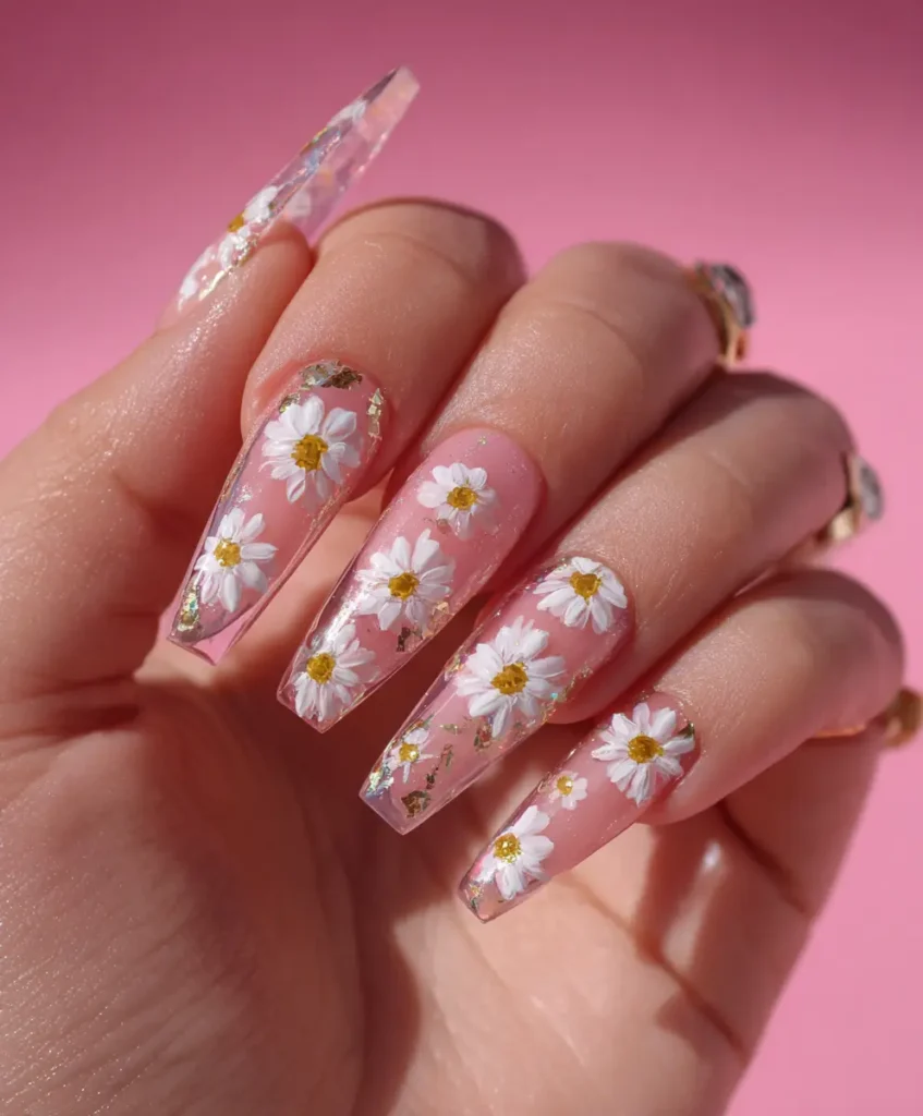 Pressed-Daisy Acrylics