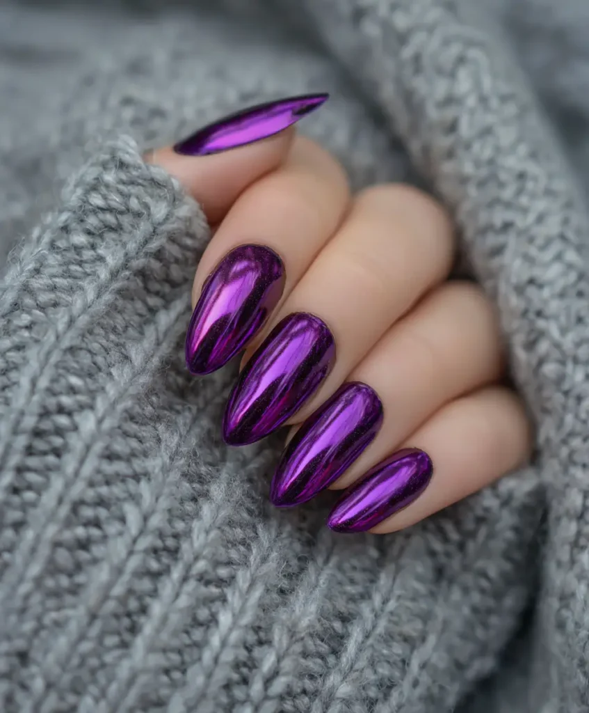 Purple Chrome Nails