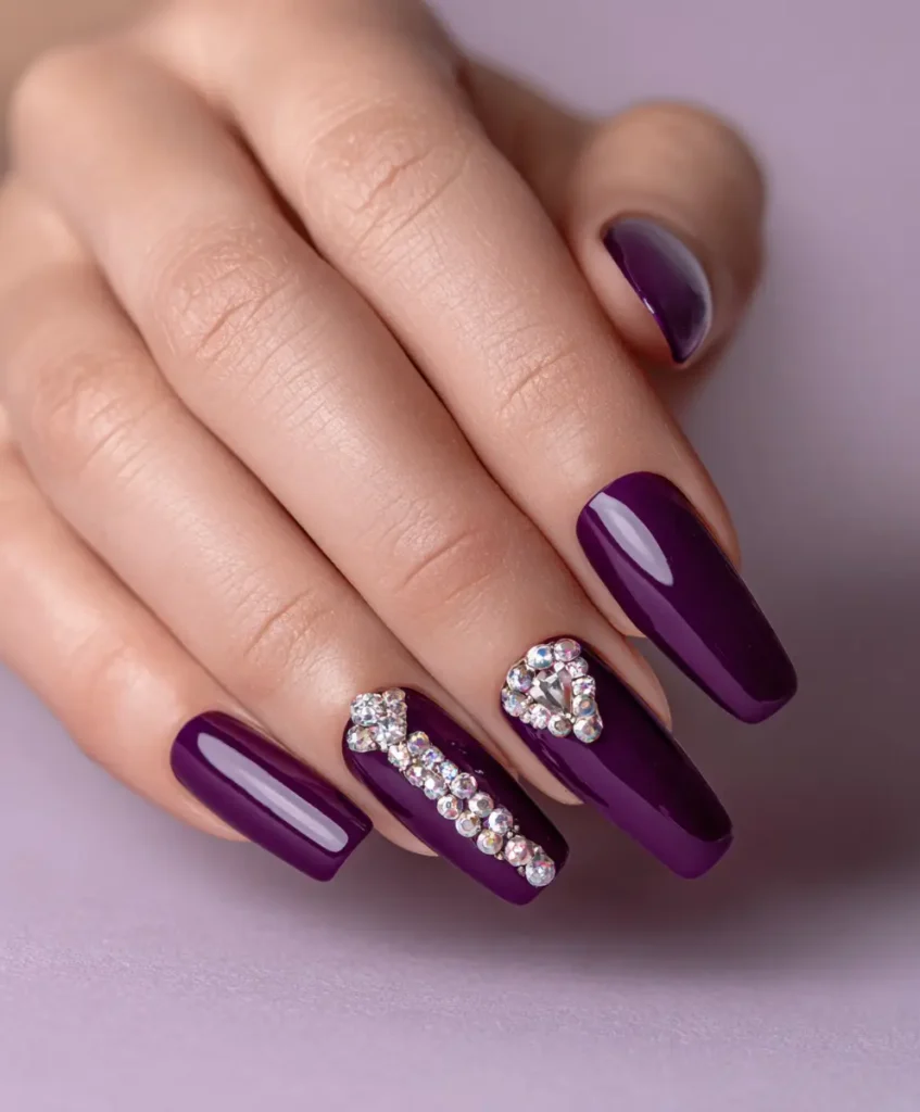 Purple with Rhinestone Accents