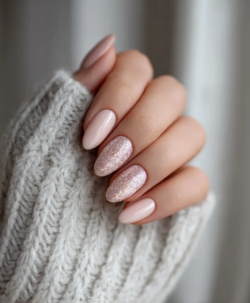 Short Almond with Subtle Sparkle