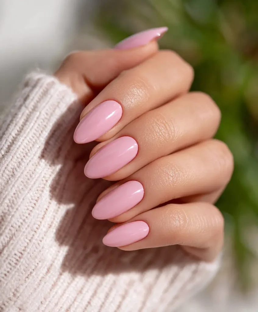 Soft Blush Almond Nails