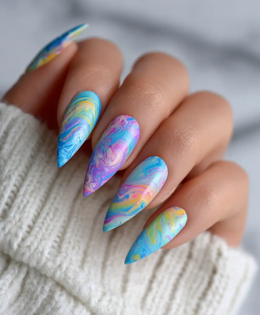 Abstract Art Stiletto Nails