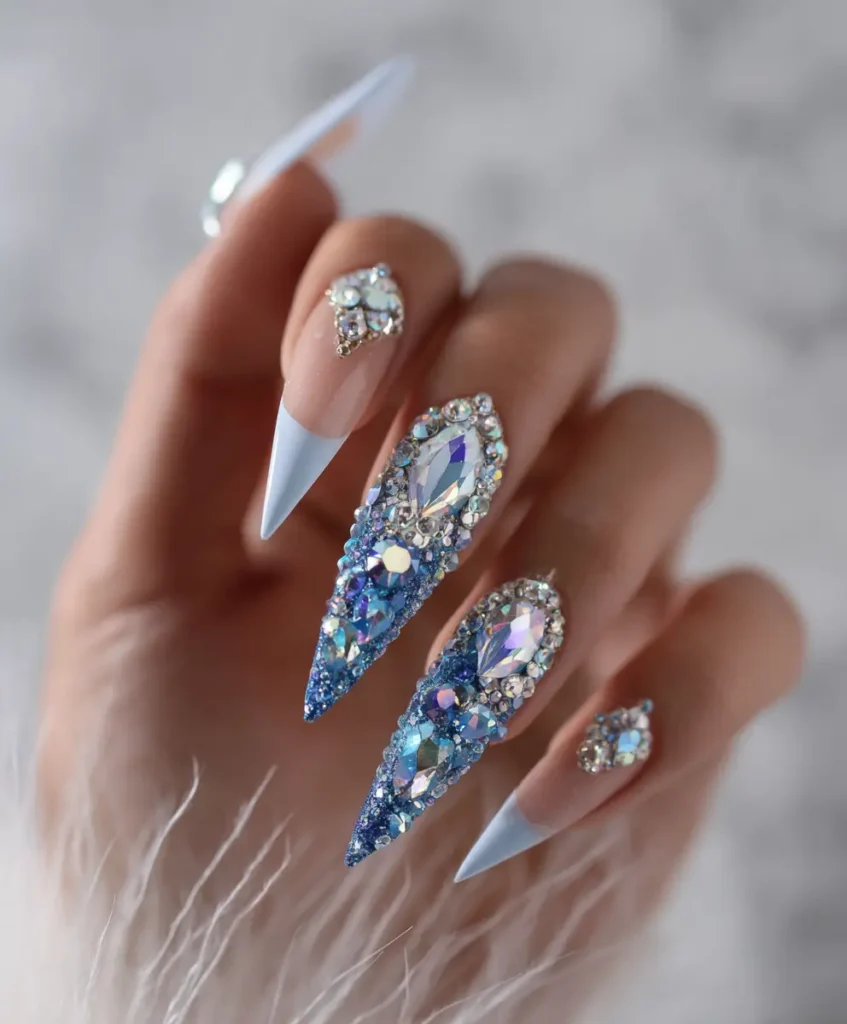Crystal-Embellished Nails