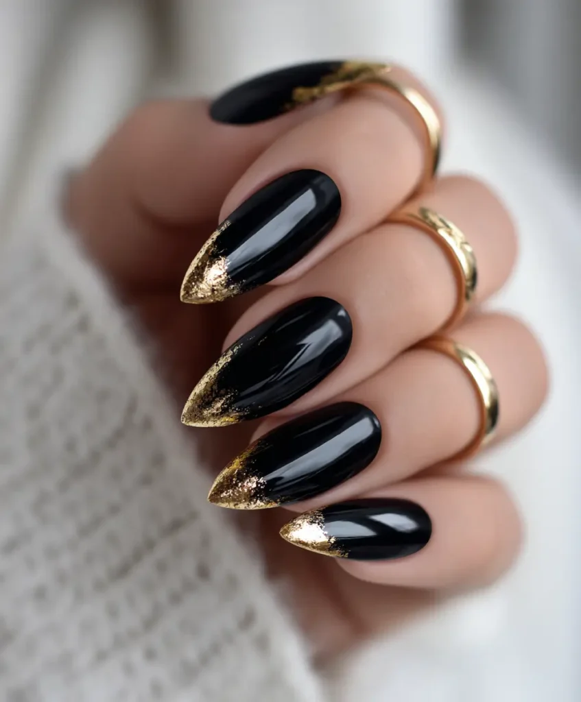 Glossy Black Power Nails