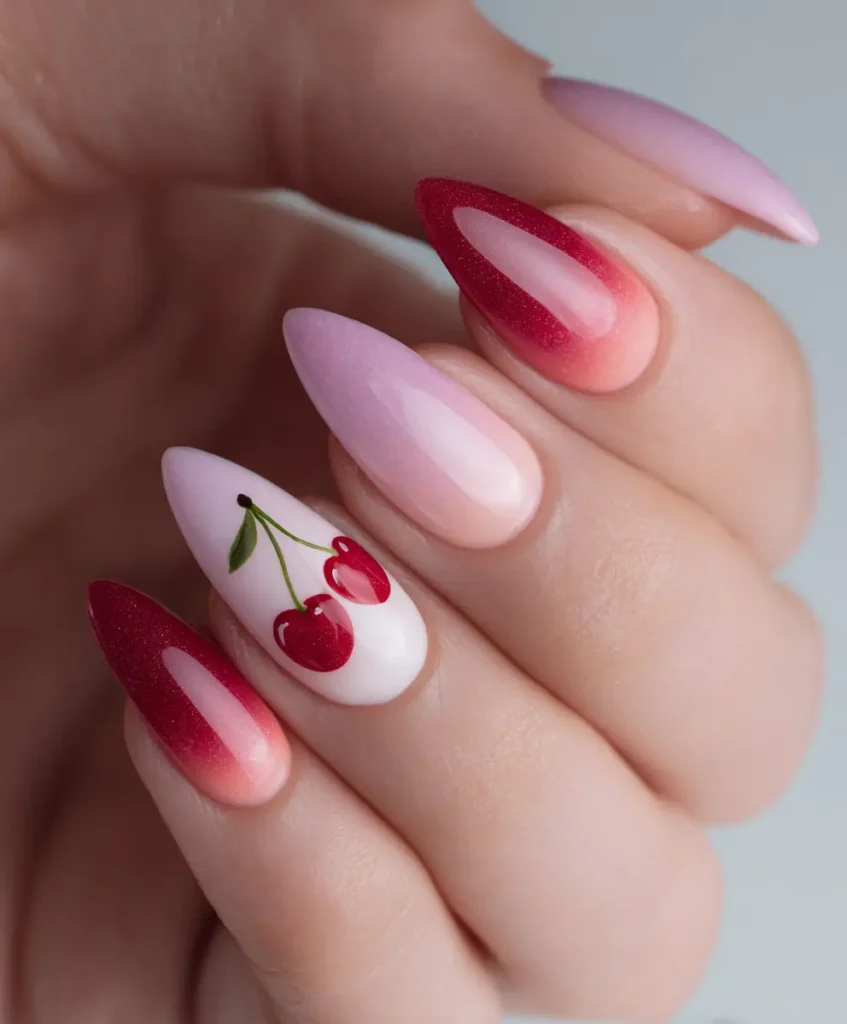 Pastel Ombre with Cherry Art